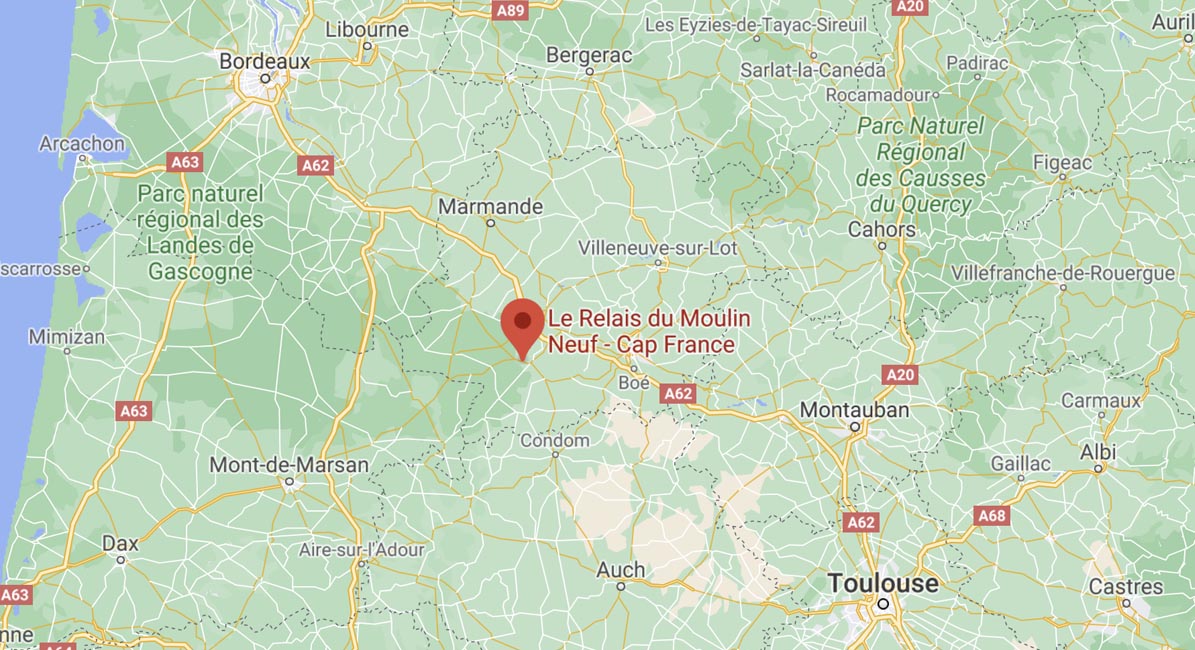 Relais du Moulin Neuf situé entre Toulouse et Bordeaux